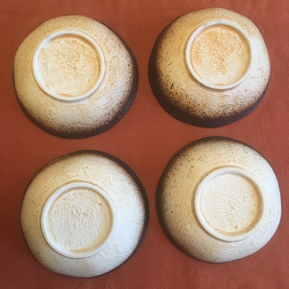 Handmade pottery bowl set condiment /dessert bowls cream green gray brown - Picture 2 of 9